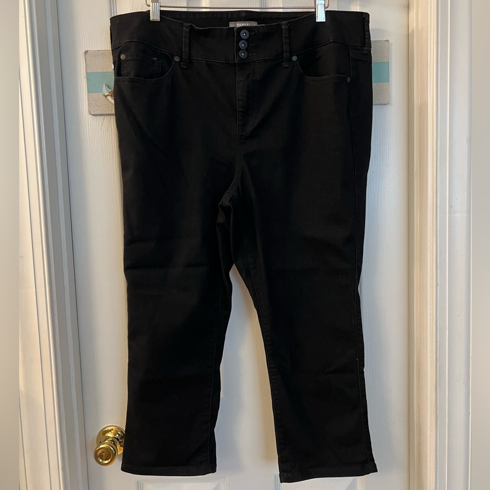 Torrid Black Super Soft Crop Stretch Jeggings/Jeans Sz 20